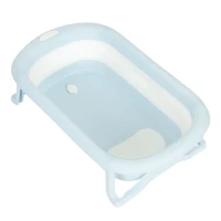 EcoToys HA-B37 Dětská skládací cestovní vanička s odtokem, šedomodrá 