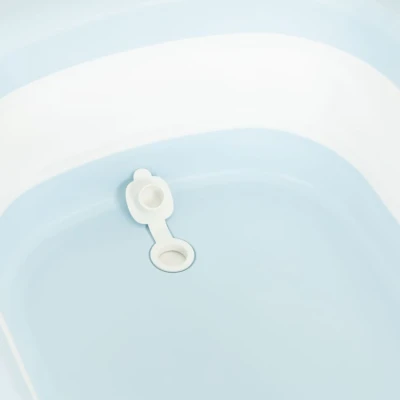 EcoToys HA-B37 Dětská skládací cestovní vanička s odtokem, šedomodrá 