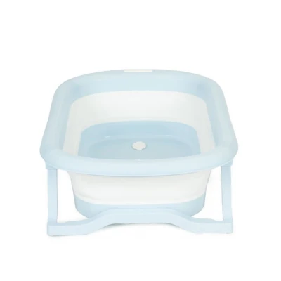 EcoToys HA-B37 Dětská skládací cestovní vanička s odtokem, šedomodrá 