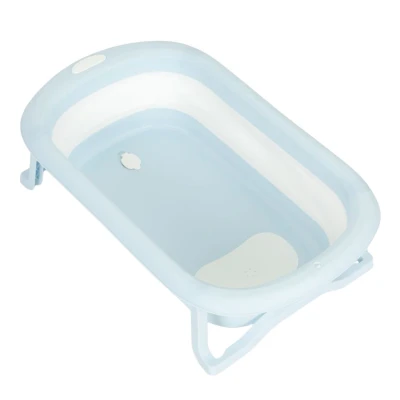 EcoToys HA-B37 Dětská skládací cestovní vanička s odtokem, šedomodrá 