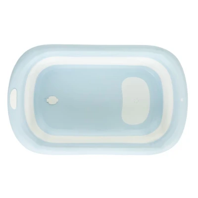 EcoToys HA-B37 Dětská skládací cestovní vanička s odtokem, šedomodrá 