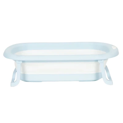 EcoToys HA-B37 Dětská skládací cestovní vanička s odtokem, šedomodrá 