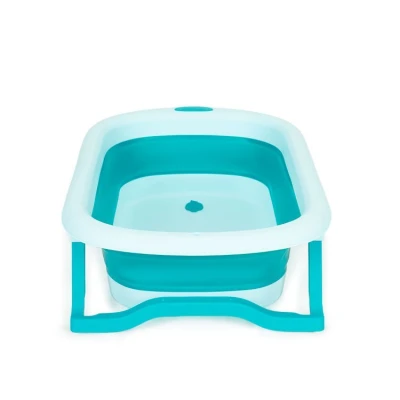 EcoToys HA-B37 Skladacie cestovné vanička s odtokom, modrá 