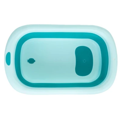 EcoToys HA-B37 Skladacie cestovné vanička s odtokom, modrá 