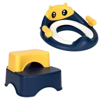 EcoToys HA-P17-18 Dětské WC sedátko se schůdky a podestou, modré