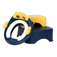 EcoToys HA-P17-18 Dětské WC sedátko se schůdky a podestou, modré