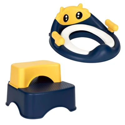 EcoToys HA-P17-18 Dětské WC sedátko se schůdky a podestou, modré