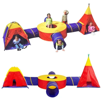 iPlay 8905 Sada dětských stanů 7 v 1 s tunely, Teepee