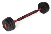 ModernHome Nastavitelné činky 2 × 15 kg + spojovací tyč
