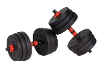 ModernHome Nastavitelné činky 2 × 15 kg + spojovací tyč