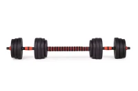 ModernHome Nastavitelné činky 2 × 15 kg + spojovací tyč