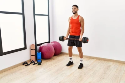 ModernHome Nastavitelné činky 2 × 15 kg + spojovací tyč