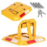 MultiStore DNPL-007 Skladacie parkovacie zábrany 30 cm s kľúčom a reflexnými pruhmi
