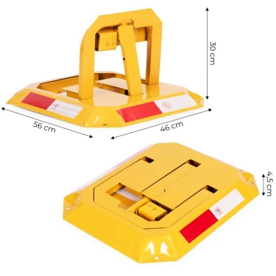 MultiStore DNPL-007 Skladacie parkovacie zábrany 30 cm s kľúčom a reflexnými pruhmi