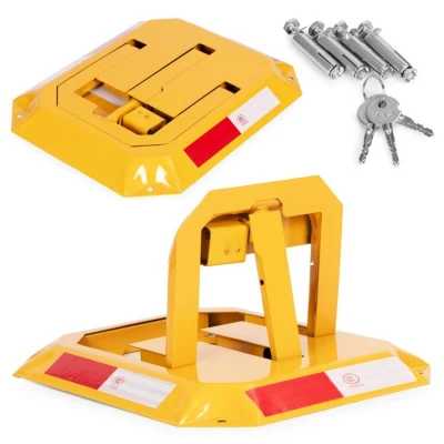 MultiStore DNPL-007 Skladacie parkovacie zábrany 30 cm s kľúčom a reflexnými pruhmi