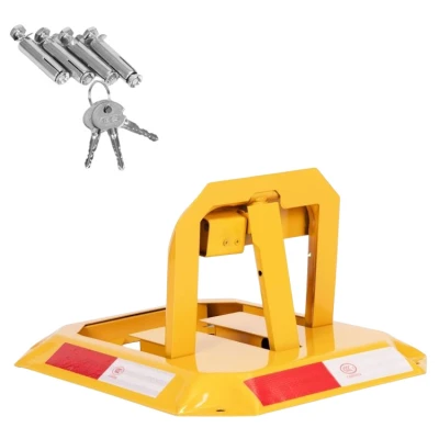 MultiStore DNPL-007 Skladacie parkovacie zábrany 30 cm s kľúčom a reflexnými pruhmi