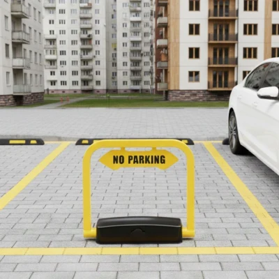 MultiStore DNPL-001 Skládací parkovací zábrana 35 cm na klíč, dálkově ovládaná, alarmový systém