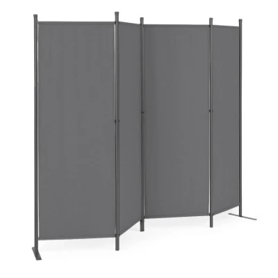 MultiGarden AW-022/4TLG Skládací zahradní a pokojový paraván, 4dílný, 167 x 216 cm, šedý