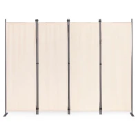 MultiGarden AW-022/4TLG Skladací záhradný a izbový paravan, 4-dielny, 167 x 216 cm, béžový