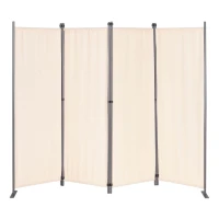 MultiGarden AW-022/4TLG Skladací záhradný a izbový paravan, 4-dielny, 167 x 216 cm, béžový