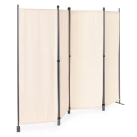 MultiGarden AW-022/4TLG Skladací záhradný a izbový paravan, 4-dielny, 167 x 216 cm, béžový
