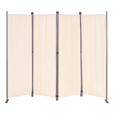 MultiGarden AW-022/4TLG Skladací záhradný a izbový paravan, 4-dielny, 167 x 216 cm, béžový