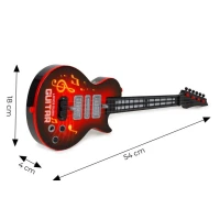 MultiStore HC566237 Dětská elektrická rocková kytara s LED diodami a výukou, červená