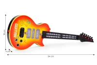 MultiStore HC566237 Dětská elektrická rocková kytara s LED diodami a výukou, oranžová