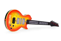 MultiStore HC566237 Dětská elektrická rocková kytara s LED diodami a výukou, oranžová