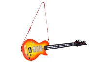MultiStore HC566237 Detská elektrická rocková gitara s LED svetlami a tutoriálom, oranžová