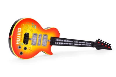 MultiStore HC566237 Dětská elektrická rocková kytara s LED diodami a výukou, oranžová