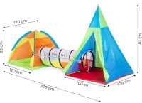 iPlay 2402 Dětský hrací stan 3 v 1, iglú + teepee + spojovací tunel 