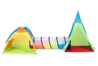 iPlay 2402 Dětský hrací stan 3 v 1, iglú + teepee + spojovací tunel 