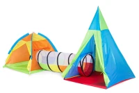 iPlay 2402 Dětský hrací stan 3 v 1, iglú + teepee + spojovací tunel 