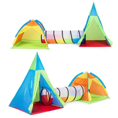 iPlay 2402 Dětský hrací stan 3 v 1, iglú + teepee + spojovací tunel 