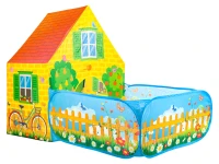 iPlay 8173 Dětský domeček se suchým bazénem 110 x 150 x 90 cm, farma