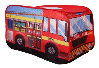 iPlay 8153 Dětský pop up stan ve tvaru hasičského auta 110 x 70 x 70 cm