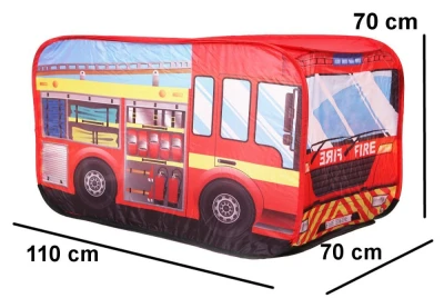 iPlay 8153 Dětský pop up stan ve tvaru hasičského auta 110 x 70 x 70 cm