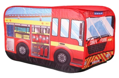 iPlay 8153 Dětský pop up stan ve tvaru hasičského auta 110 x 70 x 70 cm
