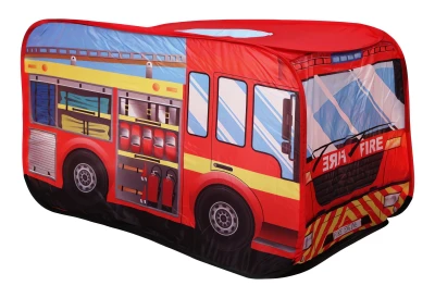 iPlay 8153 Dětský pop up stan ve tvaru hasičského auta 110 x 70 x 70 cm