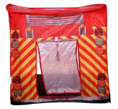 iPlay 8153 Dětský pop up stan ve tvaru hasičského auta 110 x 70 x 70 cm