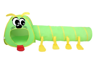 iPlay 8603 Dětský prolézací tunel Stonožka 2 v 1, 176 cm, zelená