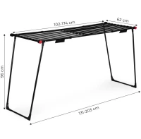 ModernHome BJ-1928 Stojící teleskopický sušák prádla 19 m, skládací, černý