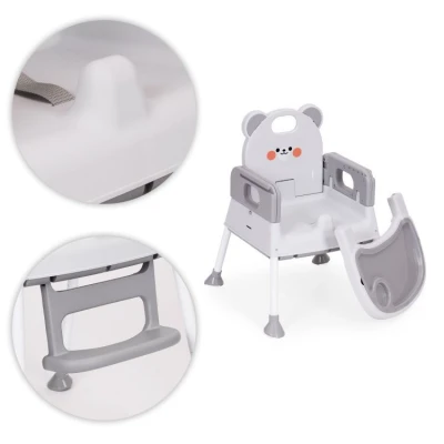 EcoToys HC523-GY Dětská jídelní židlička 3 v 1, šedá