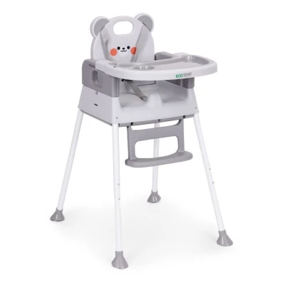 EcoToys HC523-GY Dětská jídelní židlička 3 v 1, šedá