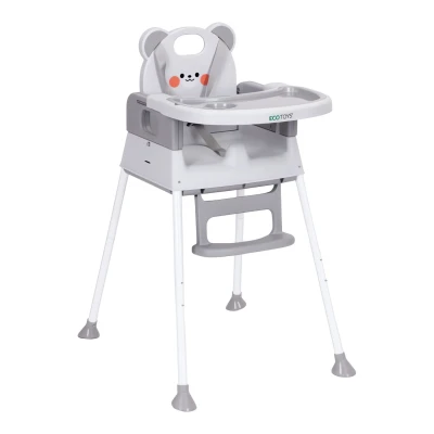 EcoToys HC523-GY Dětská jídelní židlička 3 v 1, šedá