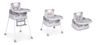 EcoToys HC523-GY Dětská jídelní židlička 3 v 1, šedá