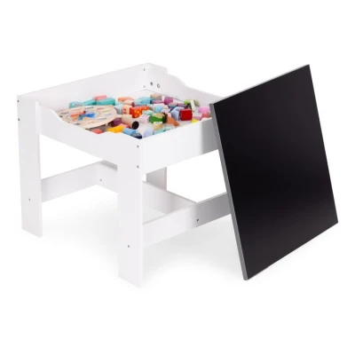EcoToys ZKC-1A Detský nábytkový set, stôl + 2 stoličky s úložnými boxmi a obojstrannou doskou