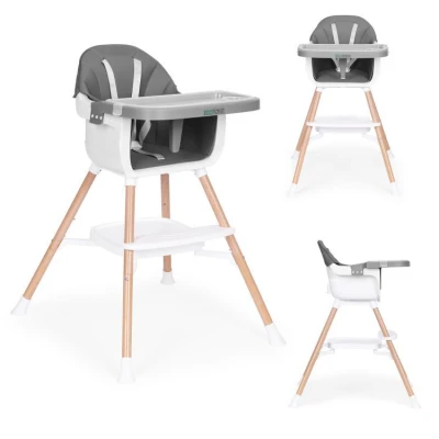 Detská vysoká stolička EcoToys HC508 2 v 1, sivá