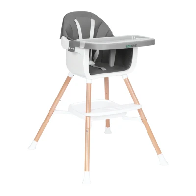 Detská vysoká stolička EcoToys HC508 2 v 1, sivá